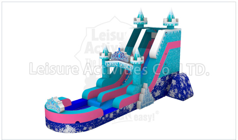 19ft frozen princess crown single lane water slide ripl