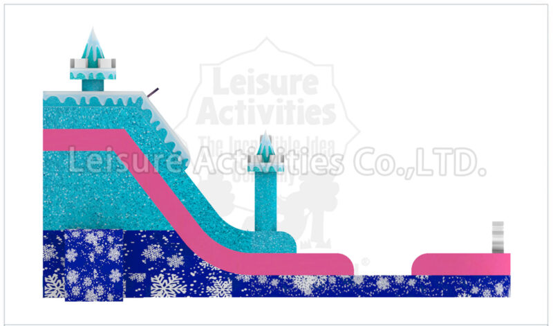 19ft frozen princess crown single lane water slide ripl