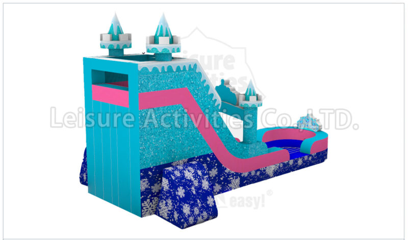 19ft frozen princess crown single lane water slide ripl