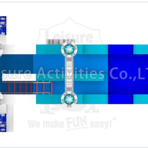 19ft frozen princess crown single lane water slide ripl