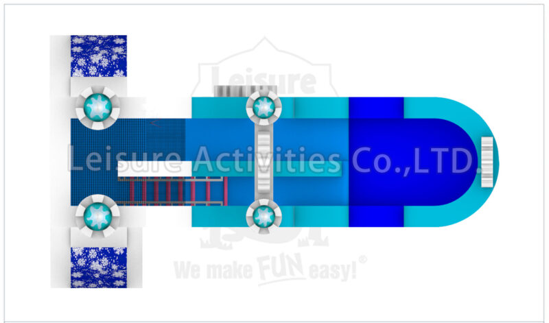 19ft frozen princess crown single lane water slide ripl